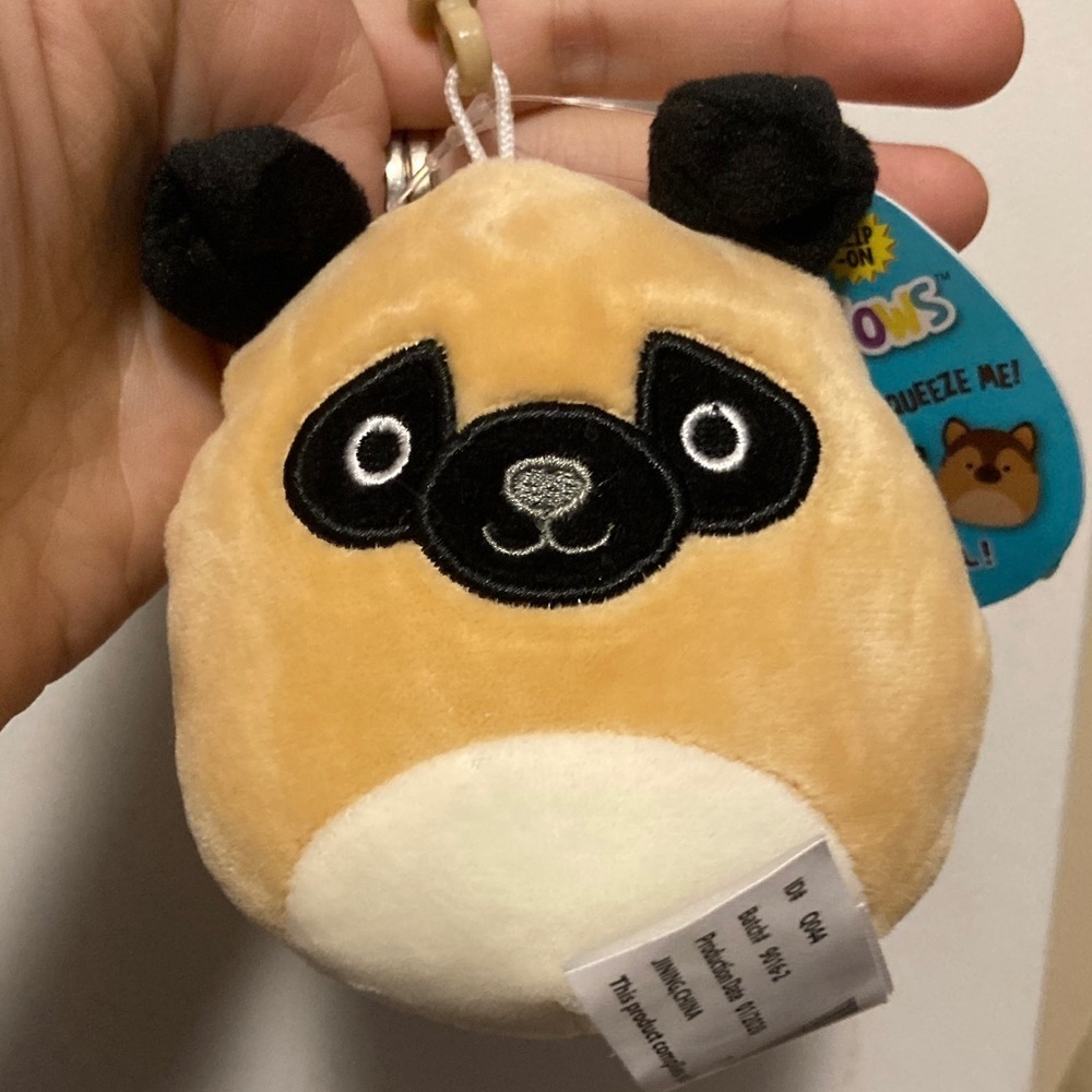 Squishmallows clip-on 3.5” prince pug